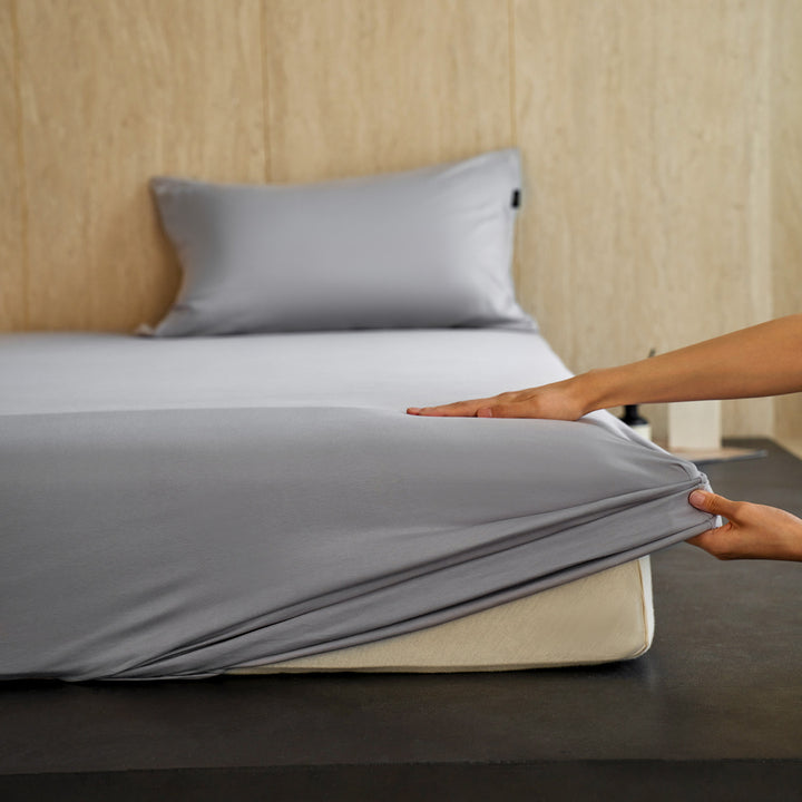 Deep-Pocket Stretch Jersey Fitted Sheet with Secure Elastic Skirt