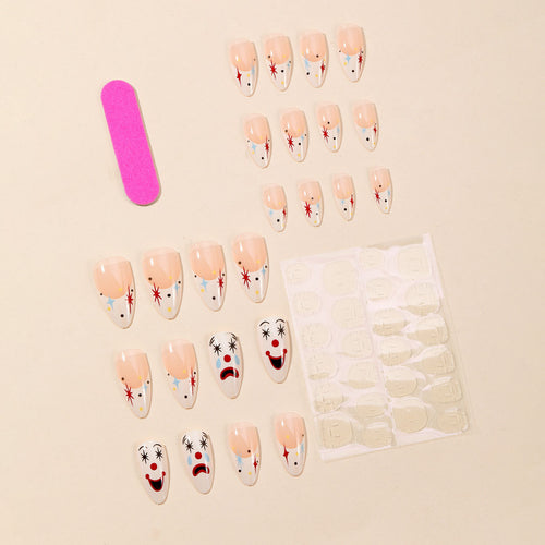 Artistic Clown-Themed Stiletto Nail Art Bowlift
