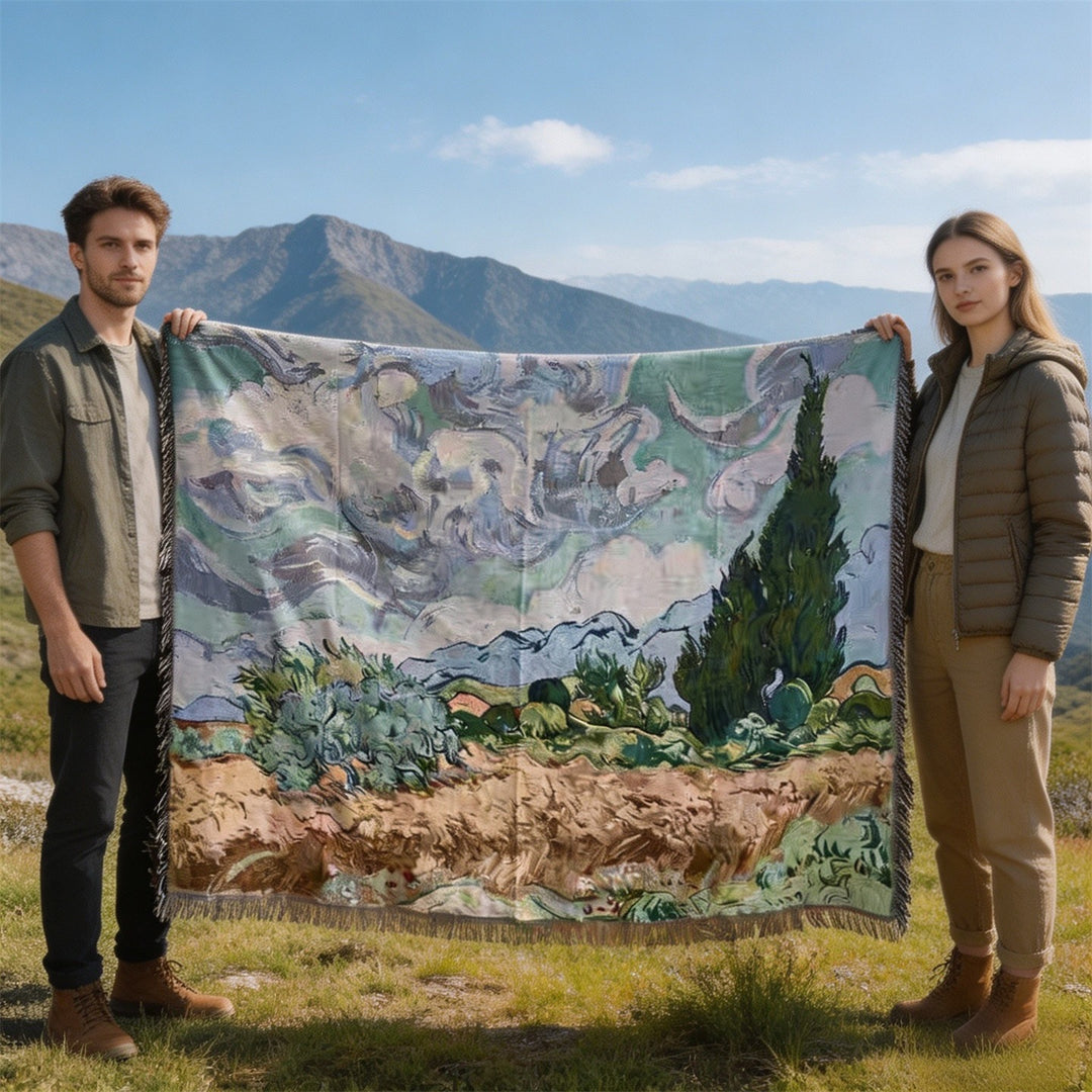 Artistic Woven Tapestry Throw Blanket