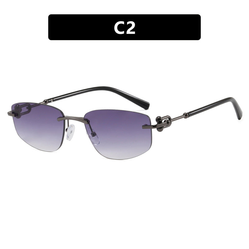 Ladies elegant semi-rimless glasses with luxurious metal frame and transparent lenses Bowlift