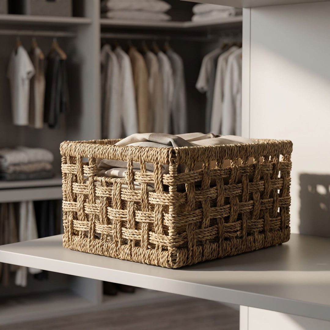 Rustic Woven Storage Basket Bowlift