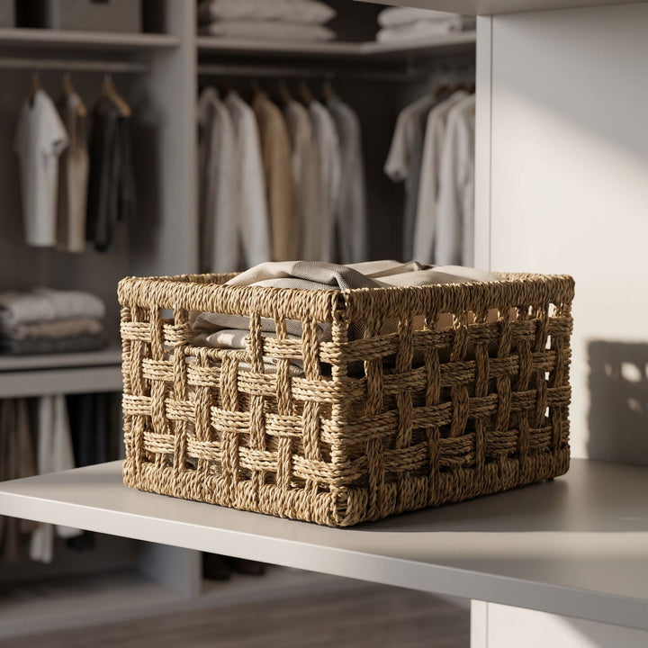 Rustic Woven Storage Basket Bowlift