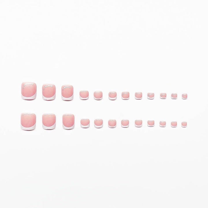 Elegant French Tip Press-On Nail Set Bowlift