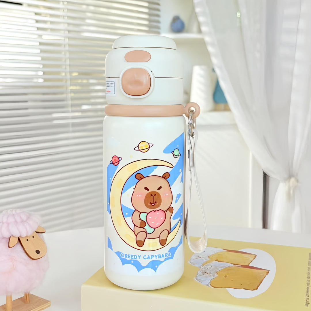 Ladies Insulated Drinking Bottle with Colorfully Designed Animal Motif Bowlift