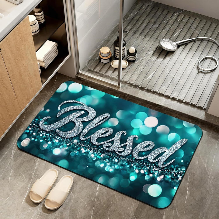 Abstract Marble Design Bath Mat