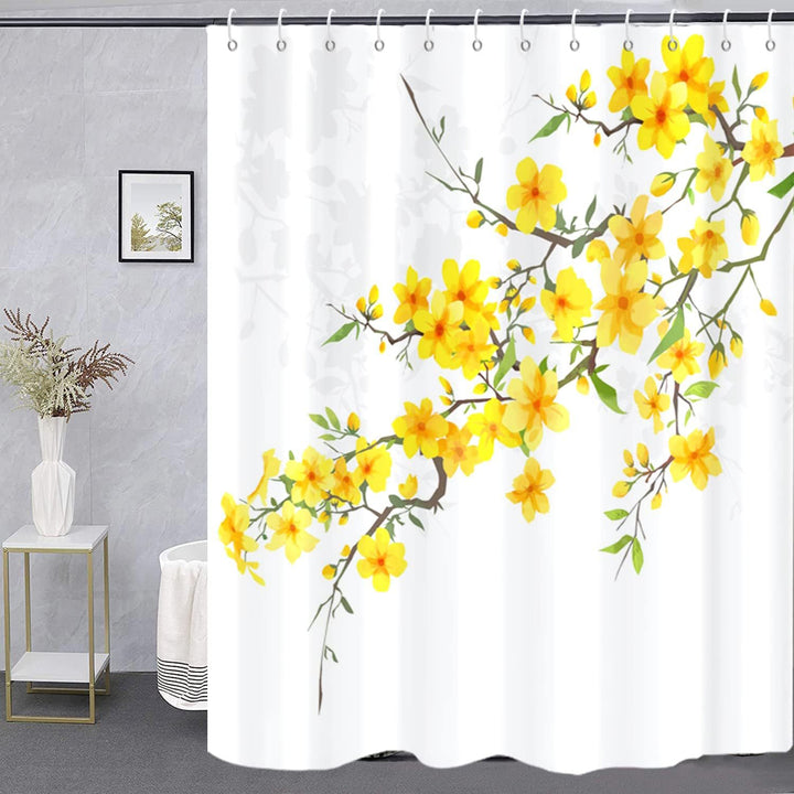 Floral Print Shower Curtain Bowlift