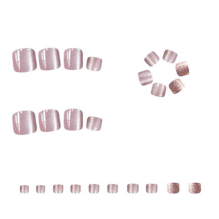 Elegant Glittered Pedicure Nail Art Bowlift