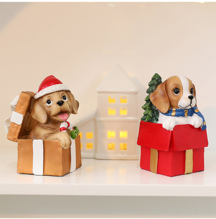 DIY Resin Puppy Christmas Window Ornament