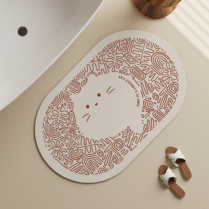 Decorative Dog-Themed Bath Mat Bowlift