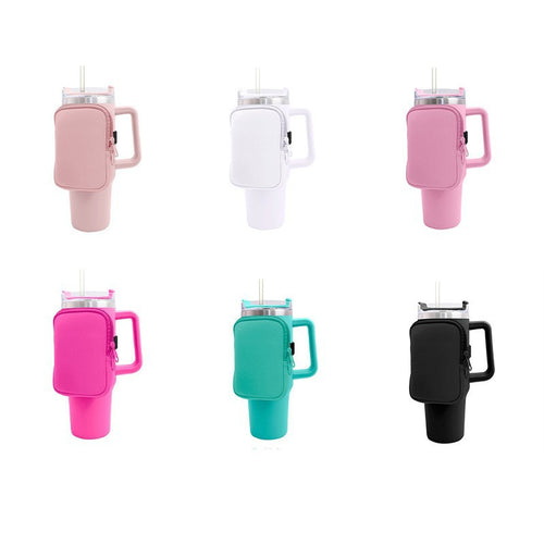 Unisex cup holder with practical pocket Bowlift