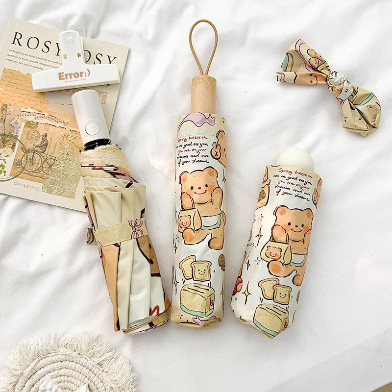 Women's Umbrella with Bear Motif Bowlift