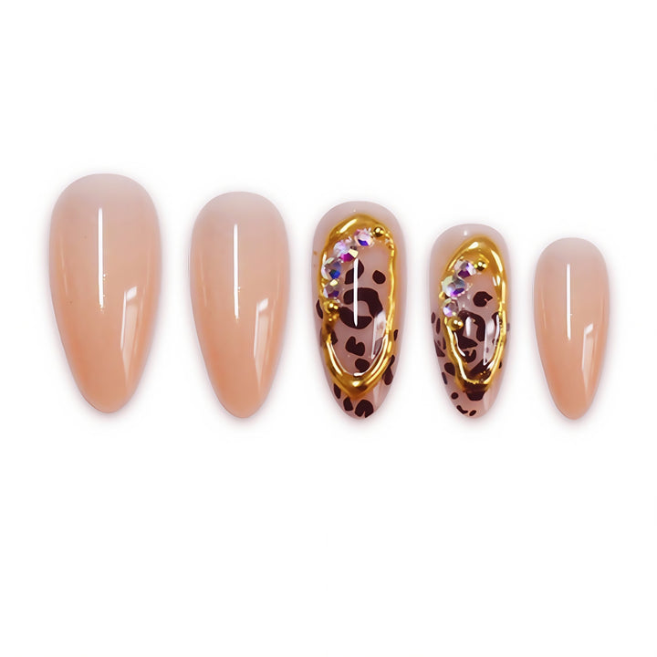 Stiletto Nail Art Extensions with Animal Print Design Bowlift