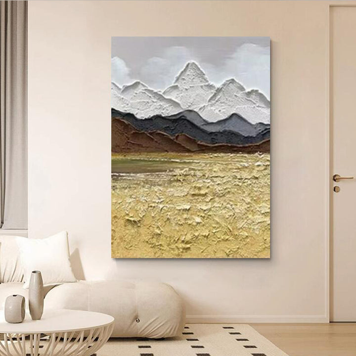 Contemporary Textured Mountain Landscape Artwork