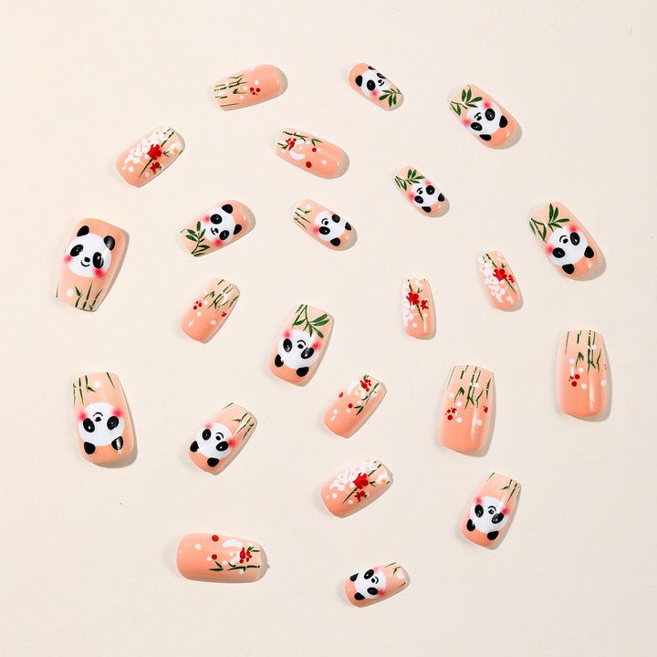 Playful Panda-Themed 3D Nail Art Set Bowlift