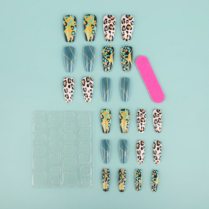 Creative artificial nails in modern animal print design Bowlift