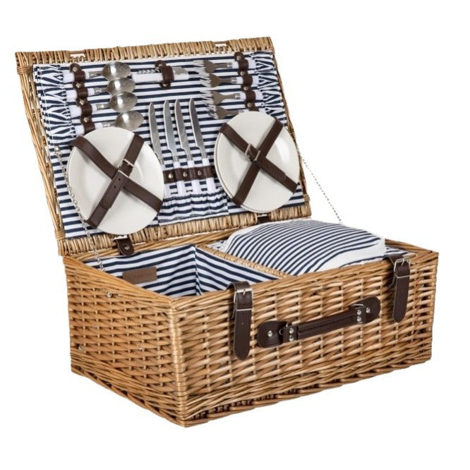 Women's picnic basket with integrated crockery set and space-saving design Bowlift
