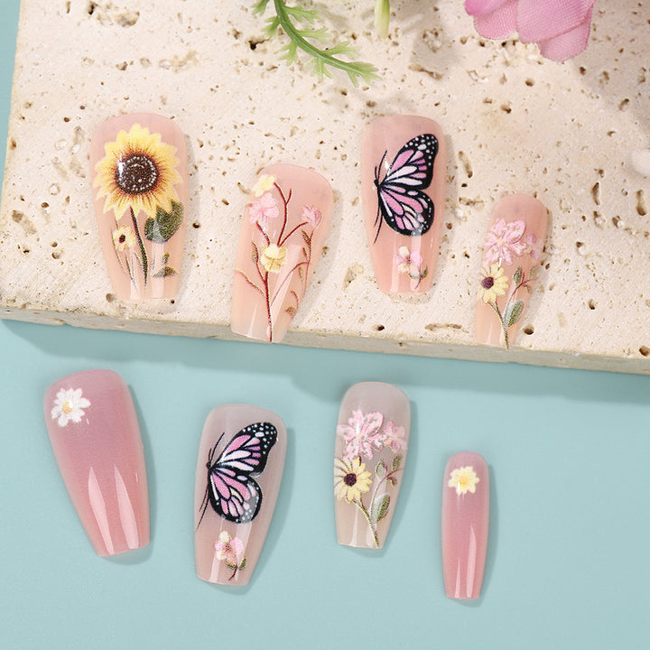 Art nails with floral and summer motifs Bowlift