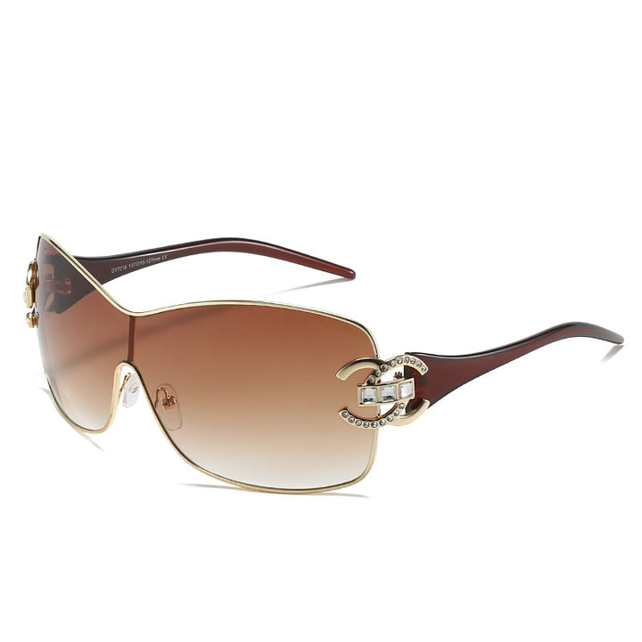 Fashionable Oversized Shield Sunglasses Bowlift
