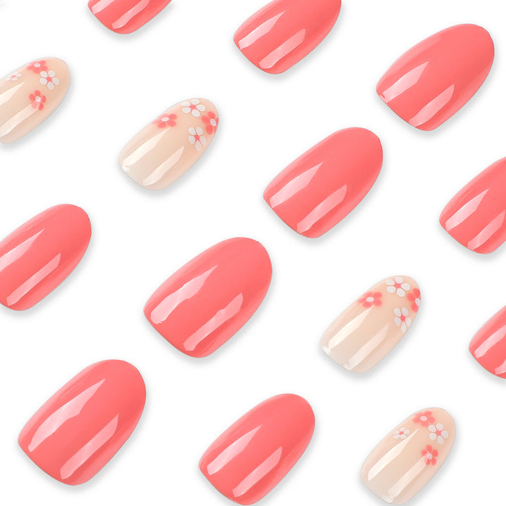 Artful nail extensions with delicate floral accents Bowlift