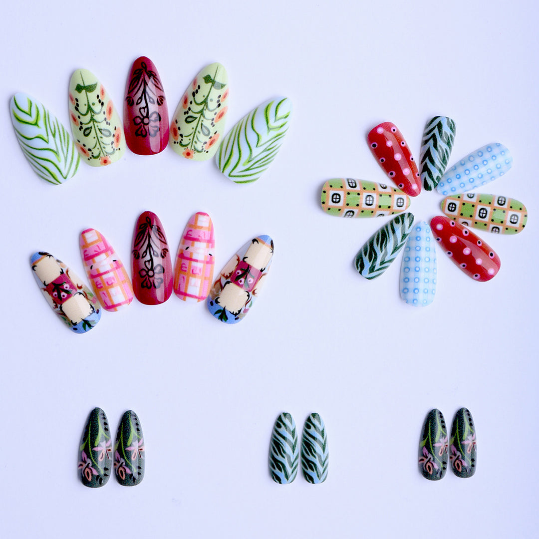 Artificial nails in elegant geometric design Bowlift
