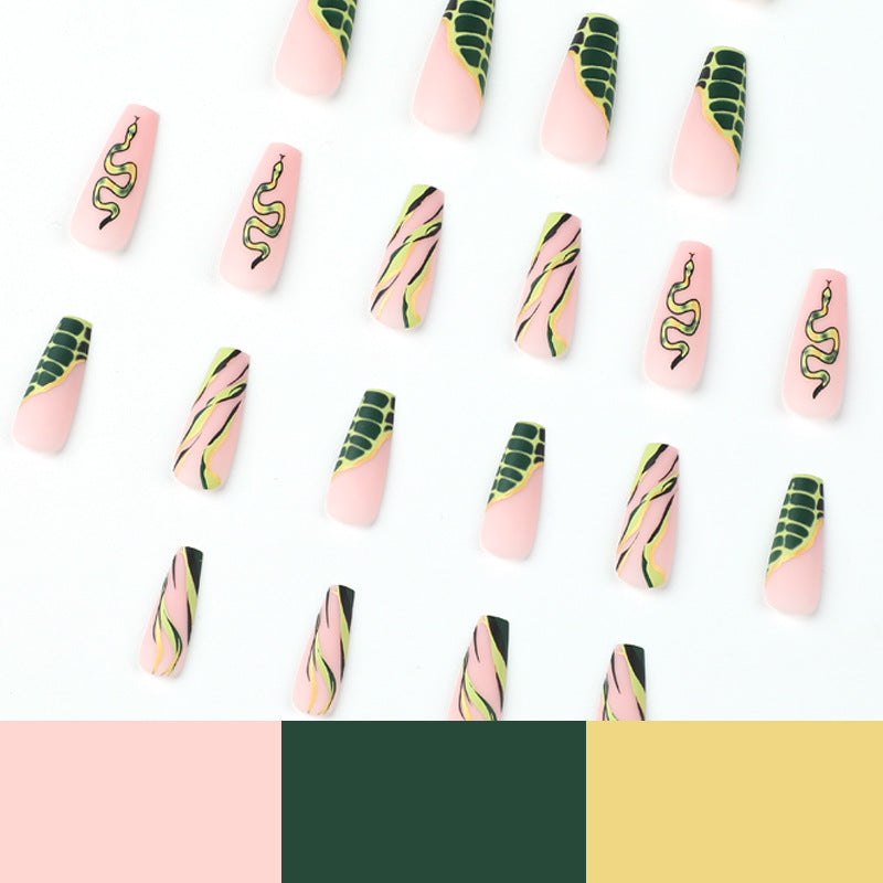 Artful Nail Extensions with Serpentine Design Bowlift