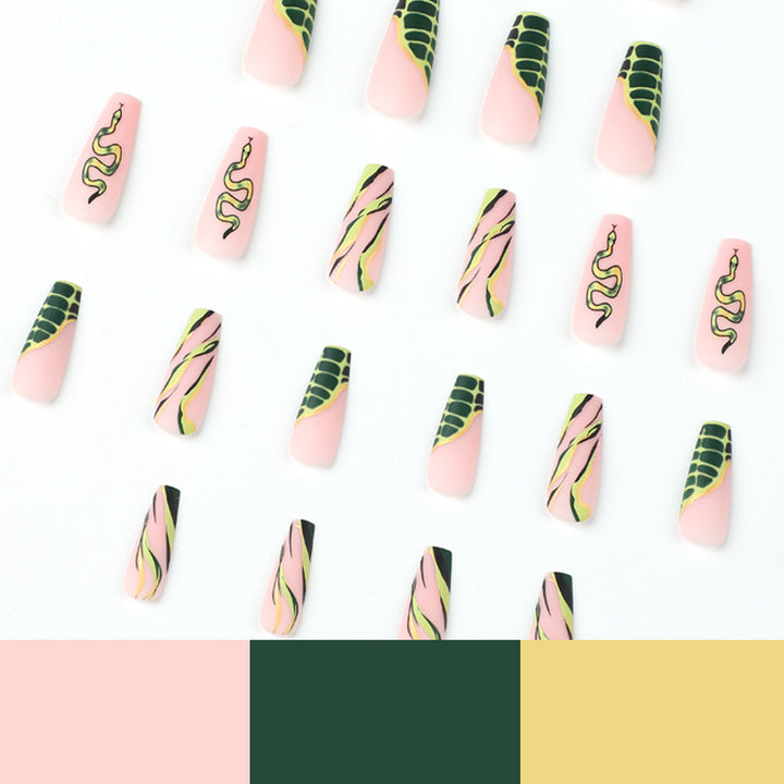 Artful Nail Extensions with Serpentine Design Bowlift
