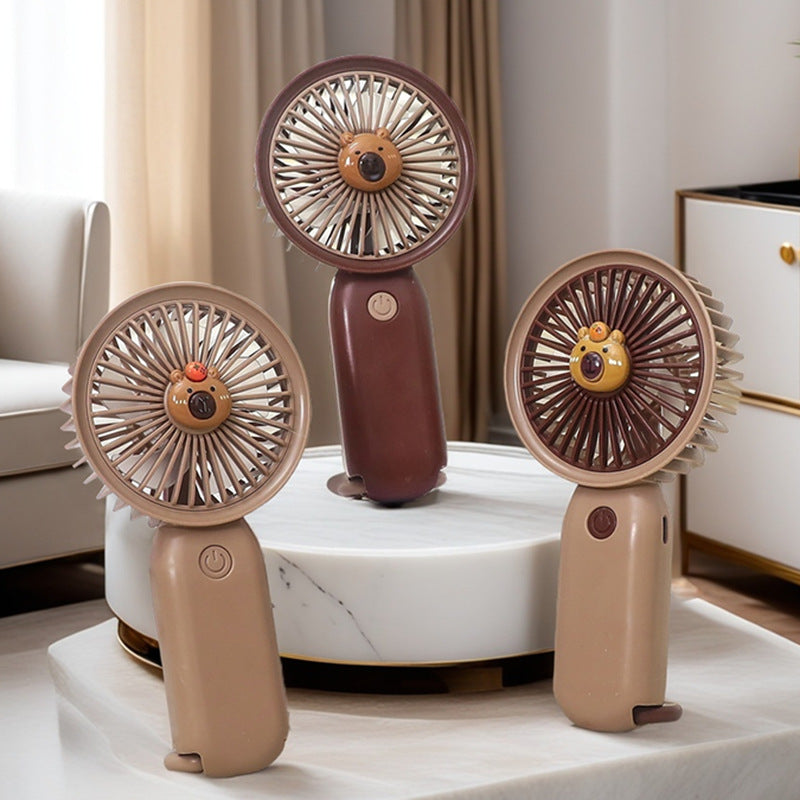 Women Portable Handheld Fan with Animal Design Bowlift