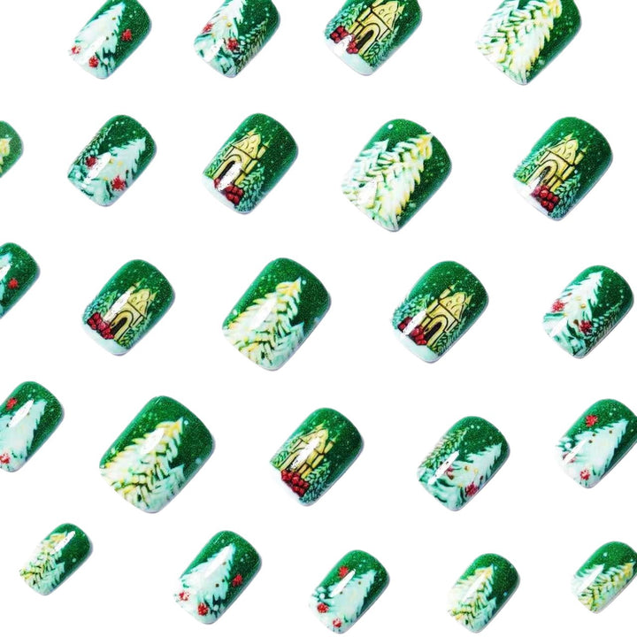 Artificial nails with Christmas design Bowlift