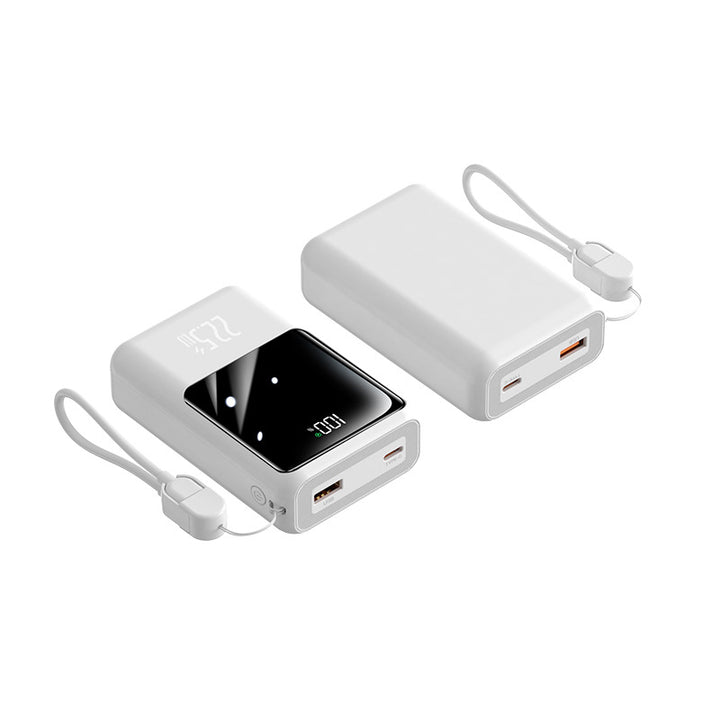 Portable power bank with multifunctional charging cable and digital display Bowlift