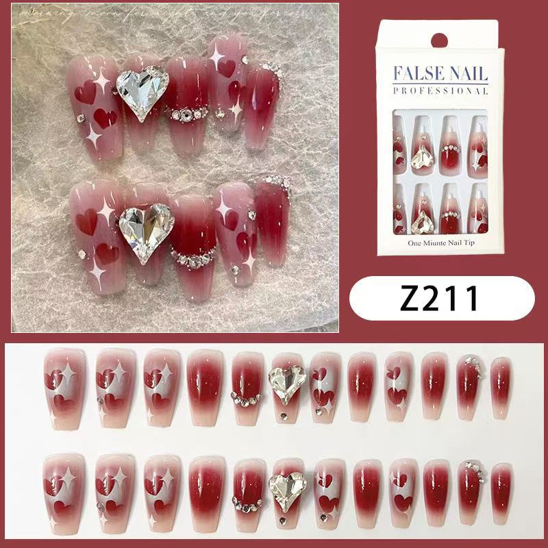 Artificial nails in romantic heart design Bowlift