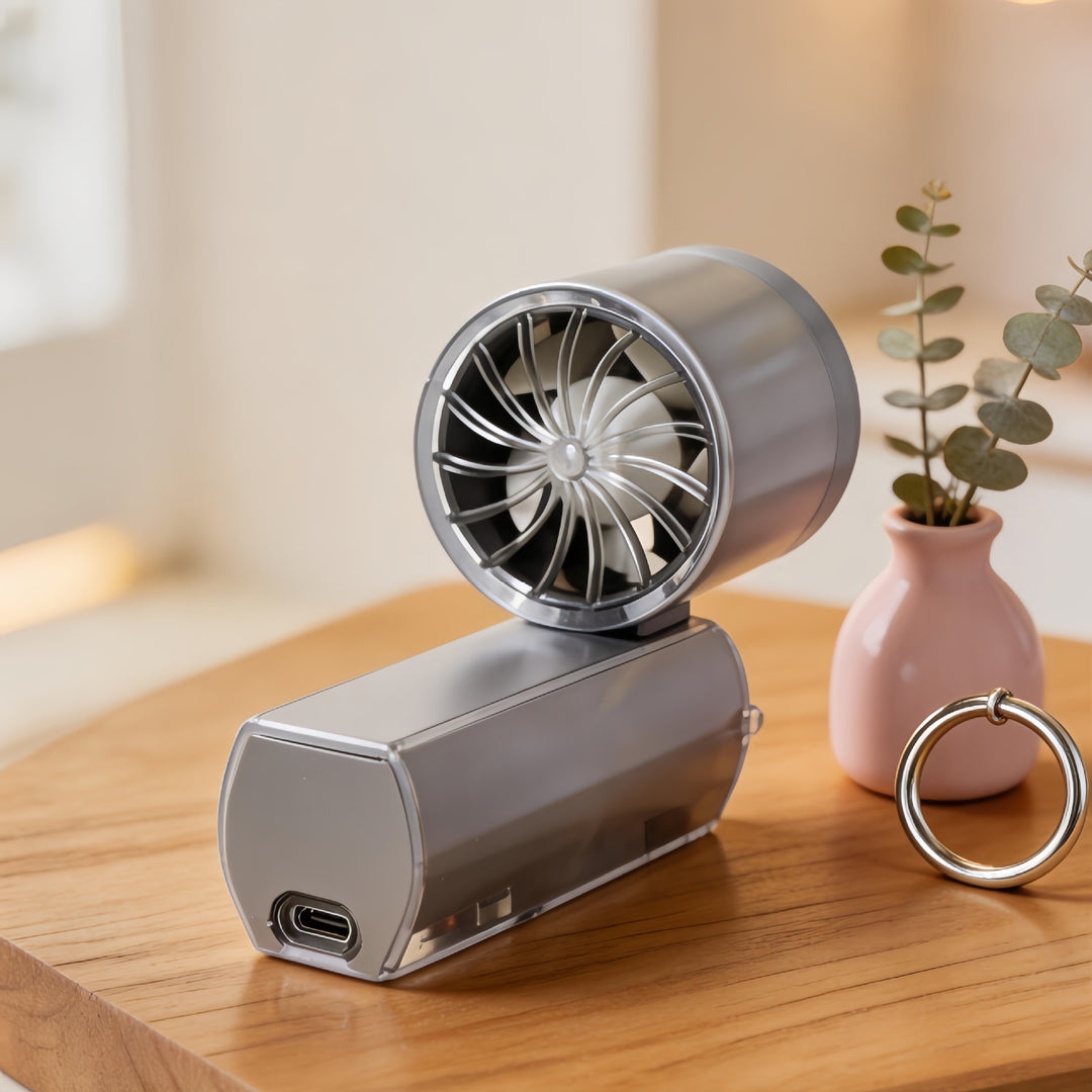 Ladies portable mini fan with LED lighting Bowlift