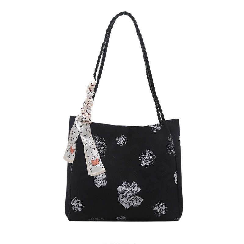 Floral Patterned Shoulder Tote Bag Bowlift