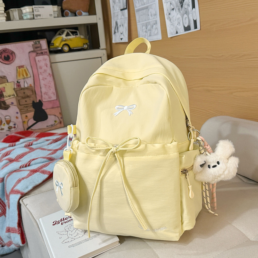 Backpack with Cute Appliqués and Multifunctional Design Bowlift