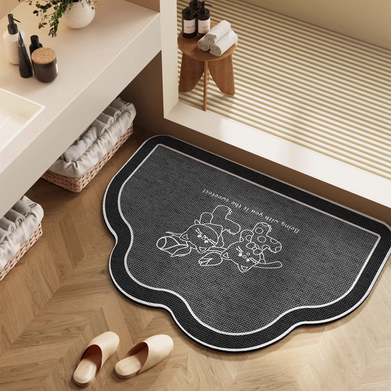 Playful Cartoon Character Bath Mat