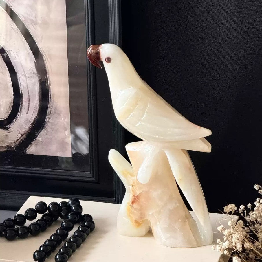 Handmade stone bird figurine