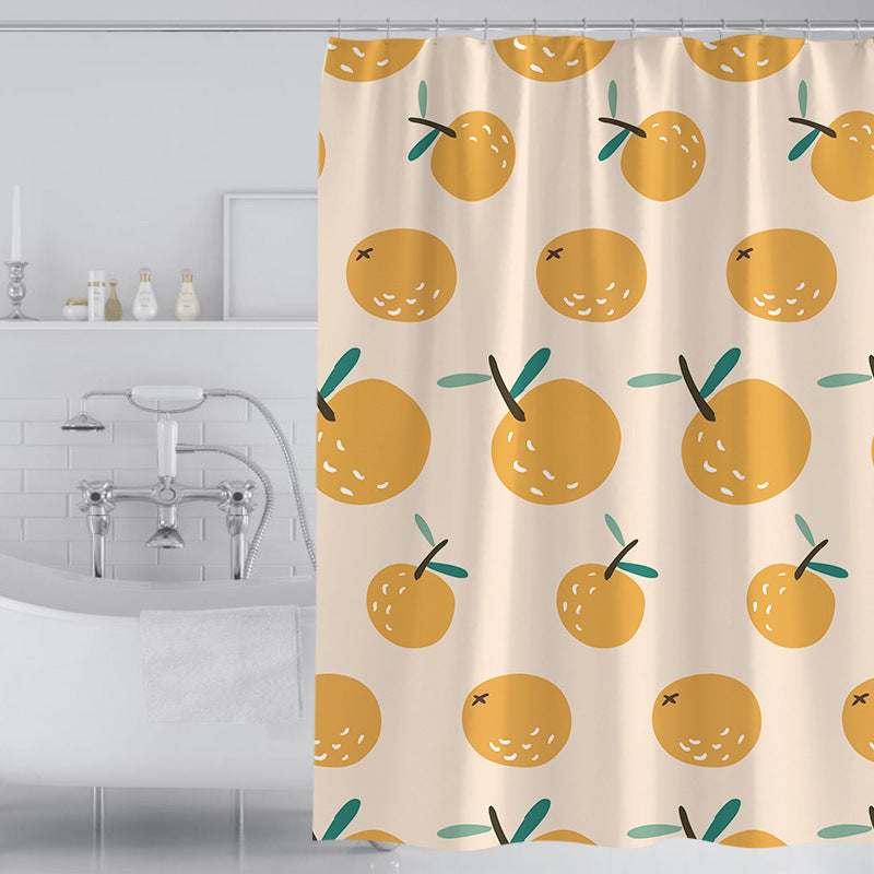 Women's Playful Citrus Print Shower Curtain Bowlift
