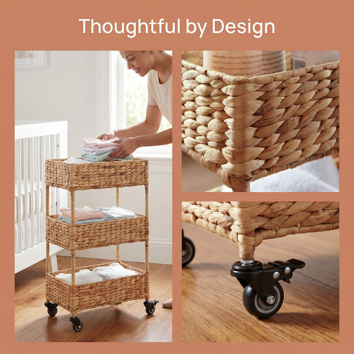 Mobile storage cart made of natural fabric Bowlift