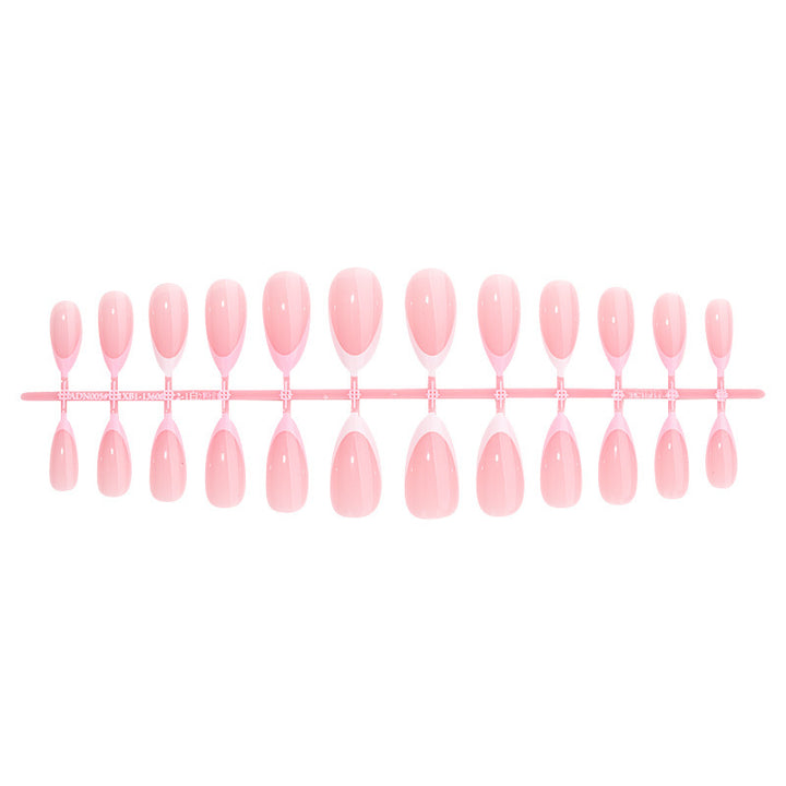 Nail set with elegant French-tip design Bowlift