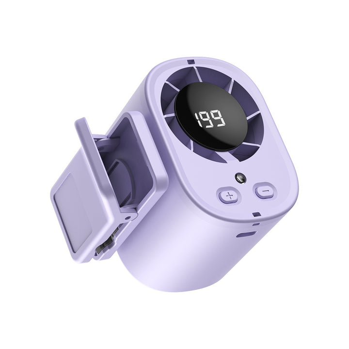 Unisex nan portable clip-on waist cooling fan with LED display Bowlift