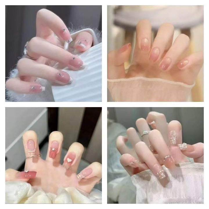Glamorous artificial nails with rhinestone details Bowlift