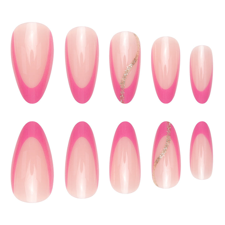 Elegant Stiletto Press-On Nails with Pink Ombre Design Bowlift