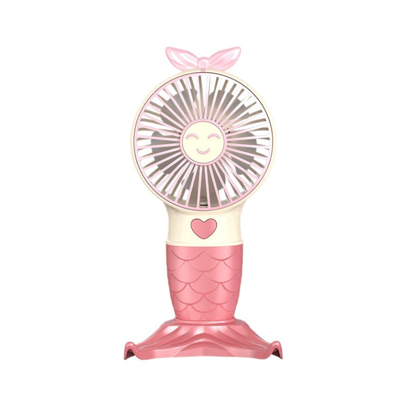 Portable Mermaid-Themed Handheld Fan Bowlift