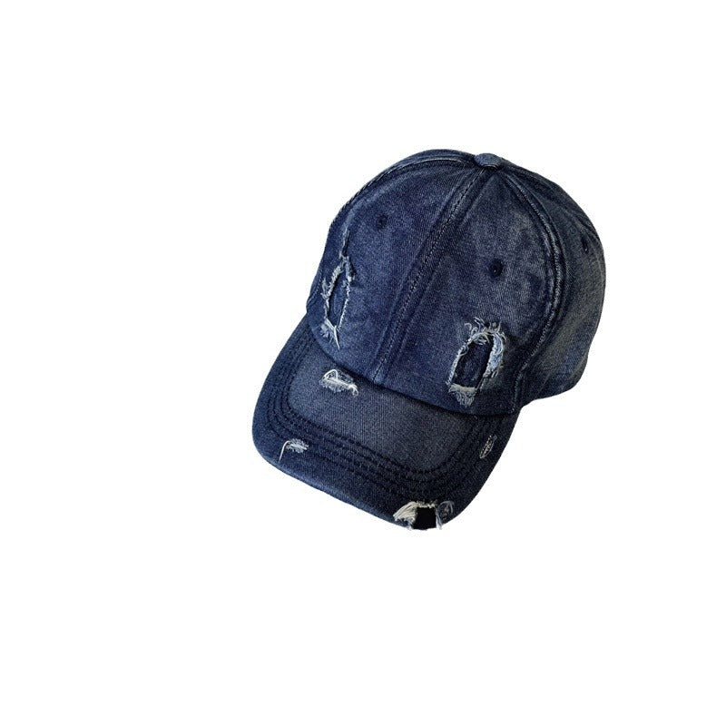 Men's Distressed Denim Baseball Cap Bowlift 1783921899