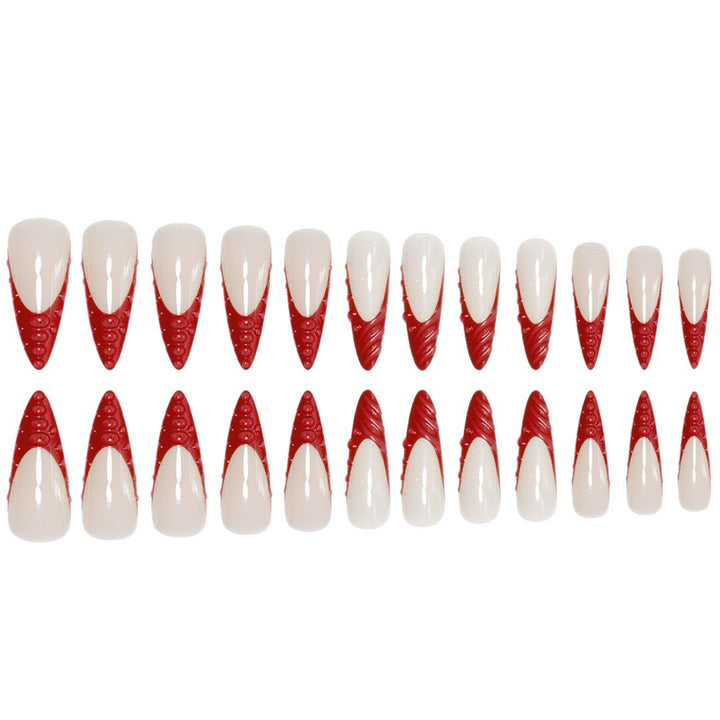 Decorative Sculpted Stiletto Press-On Nails Bowlift