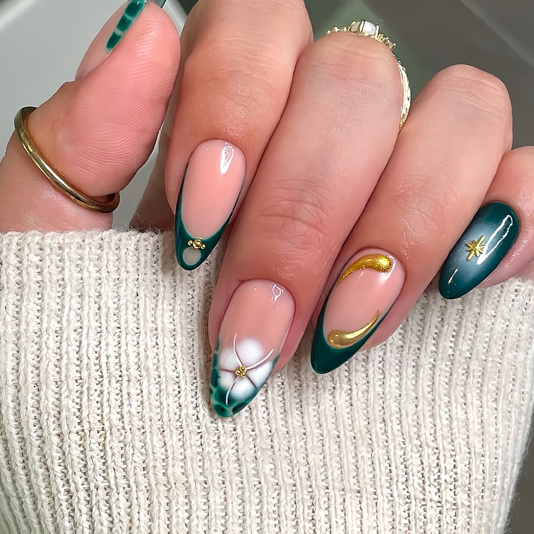 Chic Artistic Press-On Nail Set Bowlift