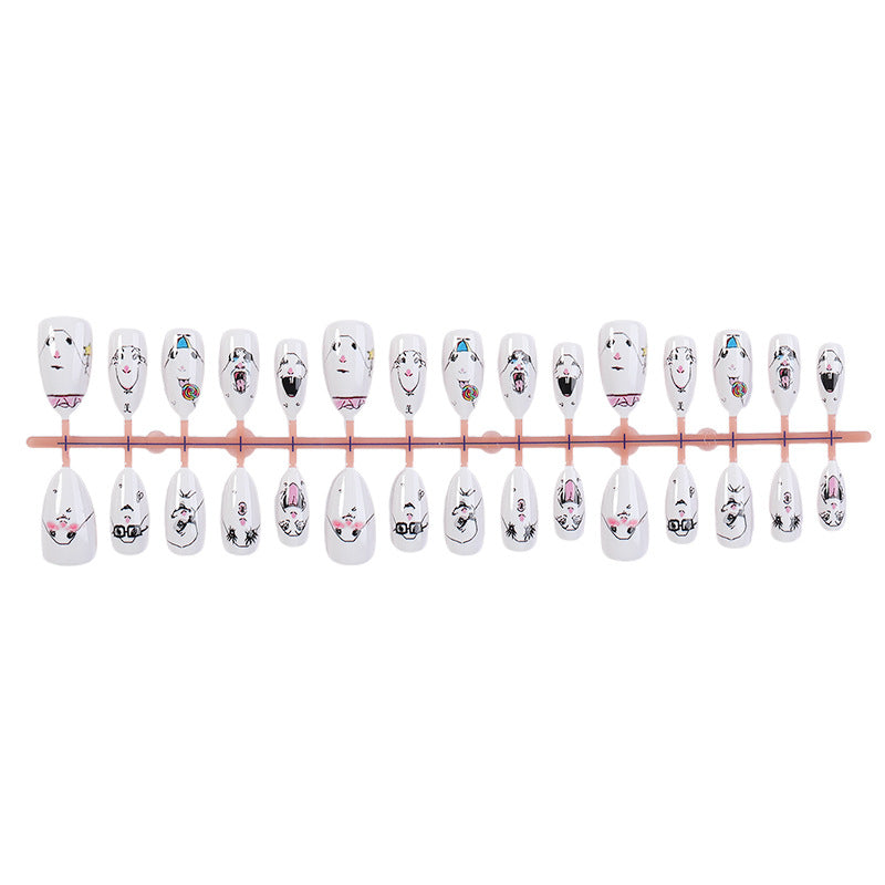 Creative Character-Themed Press-On Nail Art Set Bowlift