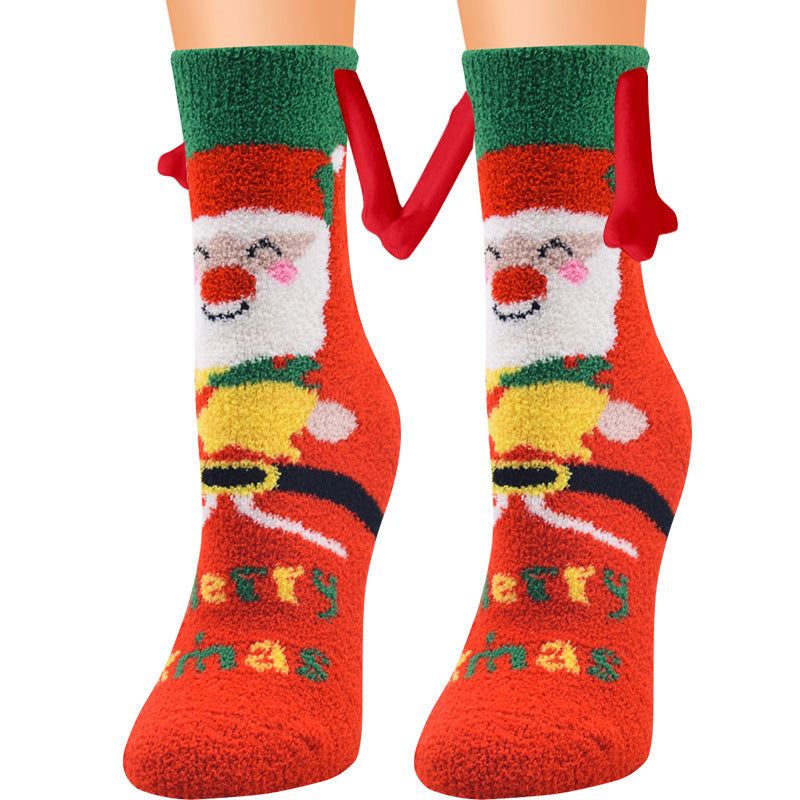 BowLift | Christmas Supplies Coral Fleece Tube Socks Warm Slipper Bed Socks Winter Soft Warm Slipper