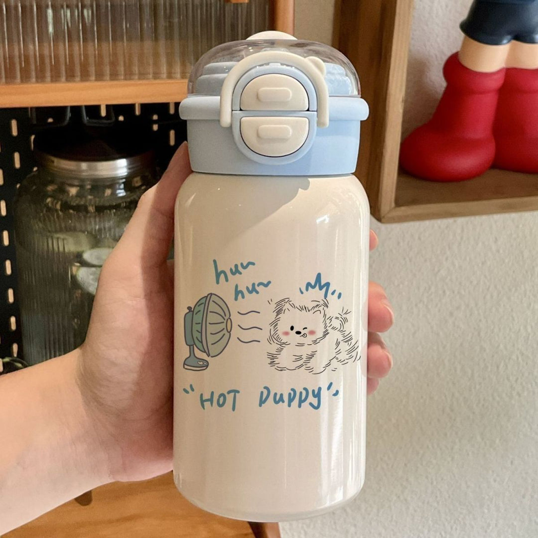 Ladies drinking bottle with cute animal design and innovative closure system Bowlift
