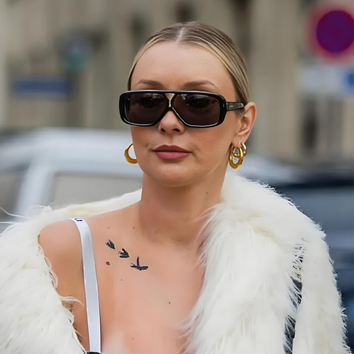 Women's fashionable oversized sunglasses with wide frame and protective lenses Bowlift