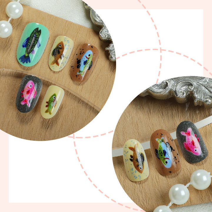 Creative nail art set with colorful animal designs Bowlift